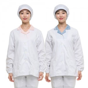 조리사가운(긴팔)/브이넥(카라배색)