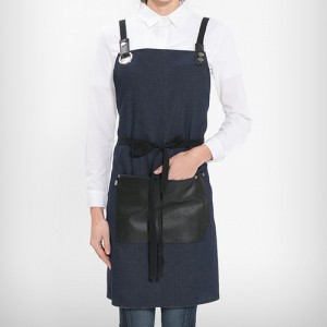 Stylish X형 레자포켓 앞치마(데님/네이비)