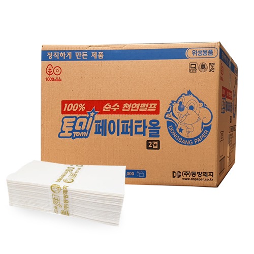 핸드페이퍼타올(5천매)/2겹천연펄프/토미