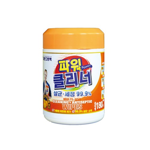 살균세정티슈(파워클리너)/180매/원통
